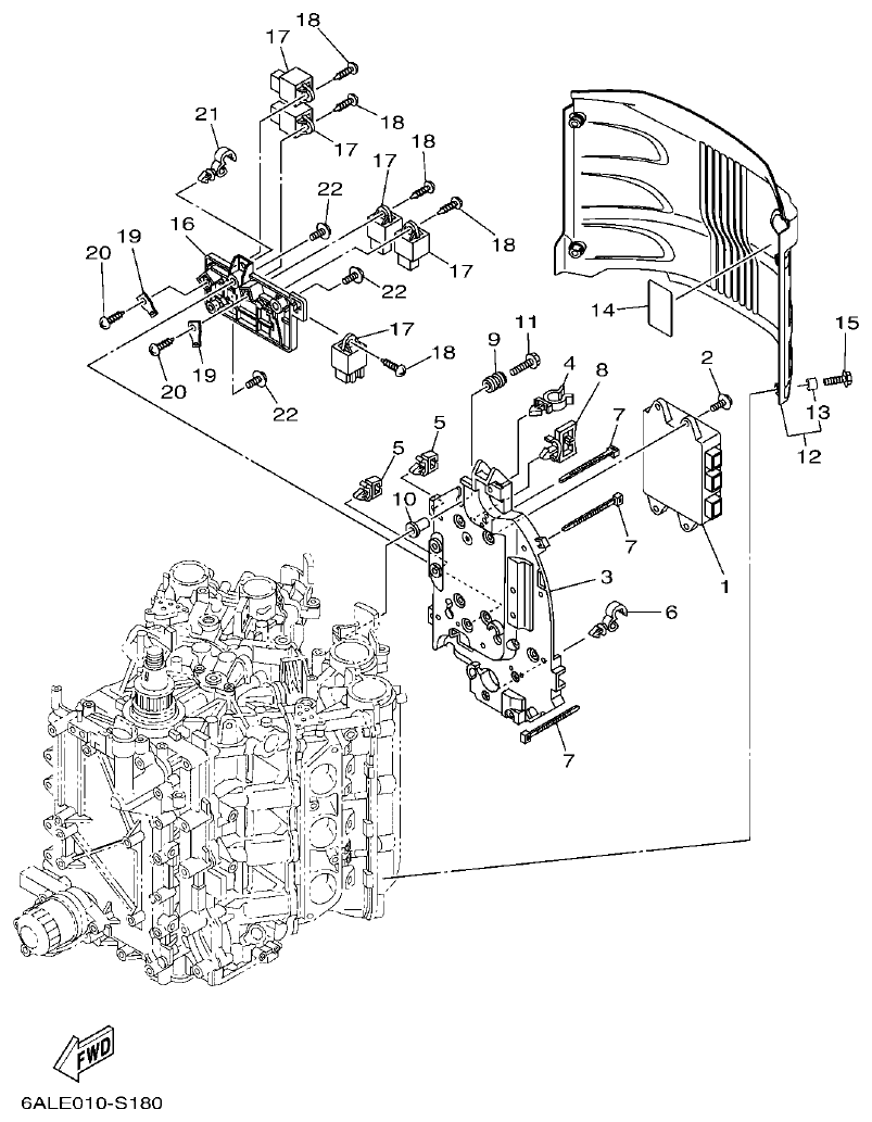 Yamaha F200BET, FL200BET ELECTRICAL 2 parts diagram
